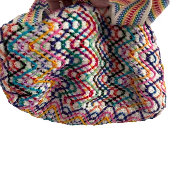 Vintage Mexican Artisan Woven Drawstring Backpack - Picture 8 of 16